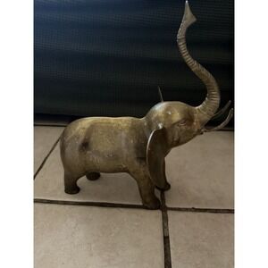 Vintage Brass Elephant Large Heavy Figurine Statue 13" 5.5lbs